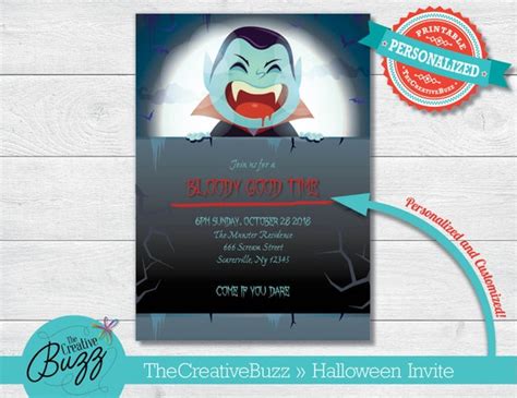 Halloween Vampire Party Invitation | Etsy