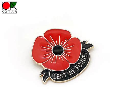 Metal poppy badges - ZHAOQING CITY YUYA METAL PLASTIC PRODUCTS CO.,LTD