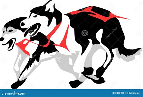 Sled Dogs Cartoon Vector | CartoonDealer.com #30389847