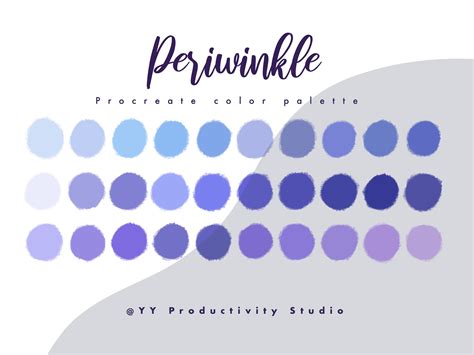 Periwinkle Procreate Color Palette Color Swatches IPad Lettering ...