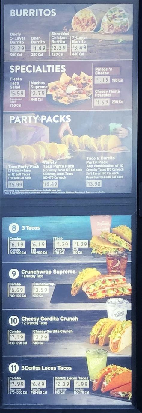 Taco Bell | Menu | Prices | Info – SLC menu