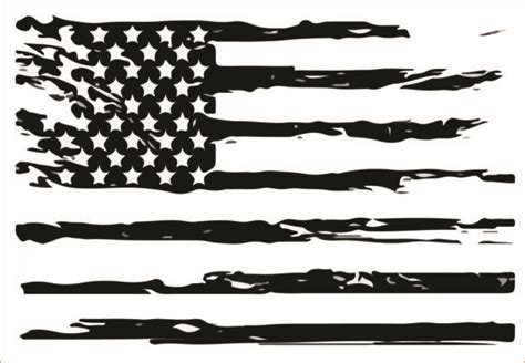 Black and White American Flag, Clipart Graphic by AlaBala · Creative ...