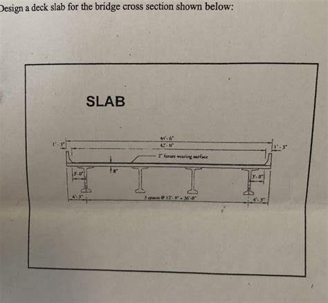 Design a deck slab for the bridge cross section shown | Chegg.com