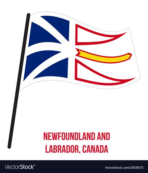 Newfoundland and labrador flag waving on white Vector Image