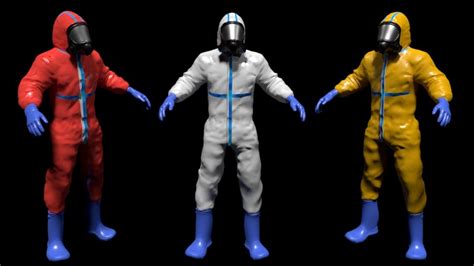 Hazmat Suit 3D Model Low Poly Game ready - Team 3d Yard