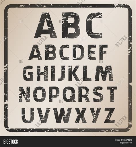 Rubber Stamp Font Set Vector & Photo (Free Trial) | Bigstock