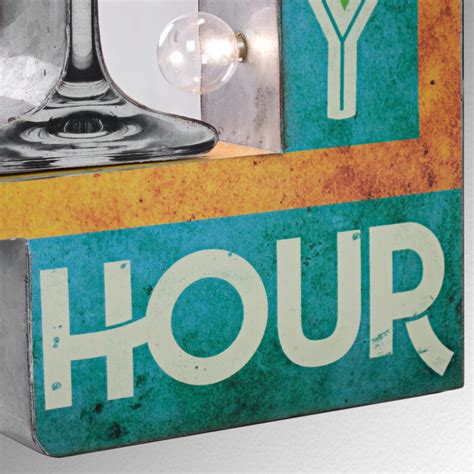 Happy Hour Vintage LED Off the Wall Marquee Sign (25" x 13 ...