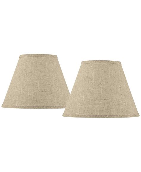 Springcrest Set of 2 Empire Lamp Shades Fine Burlap Small 6" Top x 12 ...