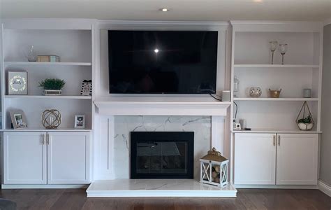 Corner Fireplace Next To Built In Cabinets For Tv - Fireplace Ideas