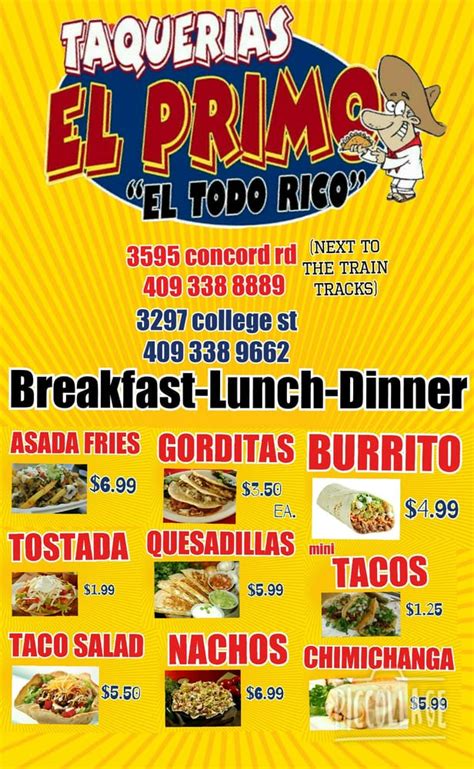 Tacos El Primo - Mexican - 3595 Concord Rd, Beaumont, TX - Restaurant ...