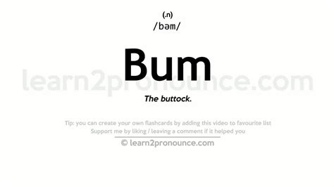 Pronunciation of Bum | Definition of Bum - YouTube