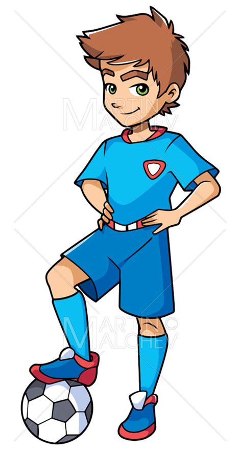 Football Boy Standing Vector Cartoon Illustration. Football, Soccer ...