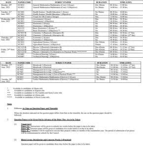 WAEC Timetable 2024/2025 For May/June Examinations (DOWNLOAD PDF)