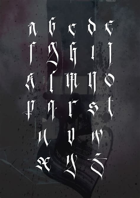 Gothic calligraphy alphabet - nelomuscle