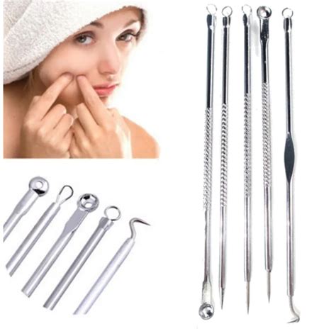 5pcs Blackhead Comedone Acne Pimple Belmish Extractor Vacuum Blackhead ...