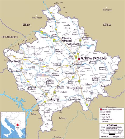 Large road map of Kosovo with cities and airports | Kosovo | Europe ...