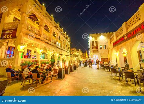 Souq Waqif by night editorial photo. Image of middle - 142930121