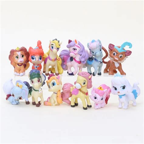 12Pcs/set Princess Palace Pet Puppy princess cat dog PVC Collection Toy ...