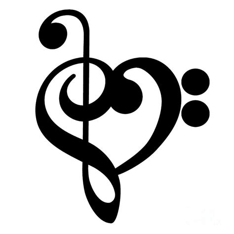 Music Treble Bass Clef Heart Digital Art by Best Trendy Choices - Fine ...