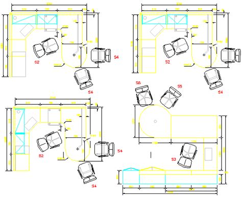 Small cabin layout plan in a office dwg file - Cadbull