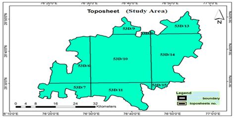 2: Map of topographical Sheet Mosaic of study area (Jhajjar District ...