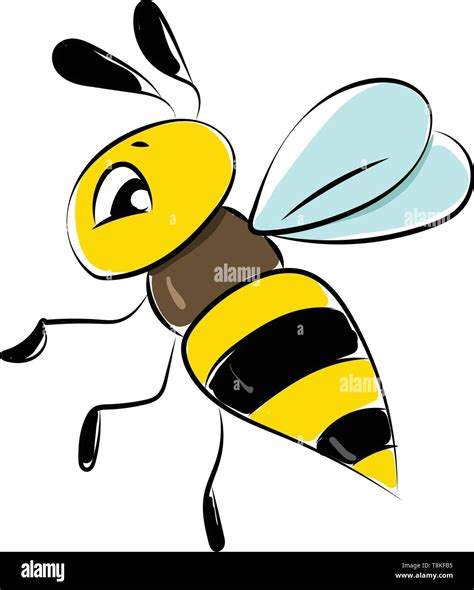 La abeja es un insecto alado que hace miel y pueden picar., vector, el ...