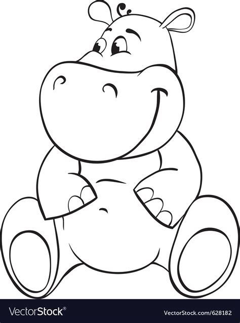 Hippo outline Royalty Free Vector Image - VectorStock