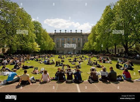 Students on campus of Humboldt University, Berlin, Germany, Europe ...