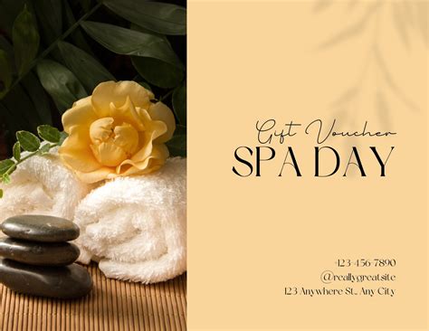 Free Spa Gift Certificate Template Printable