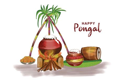 Happy pongal festival of tamil nadu india celebration background ...