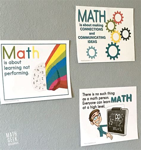 Cute Growth Mindset Math Posters for Kids {FREE!}