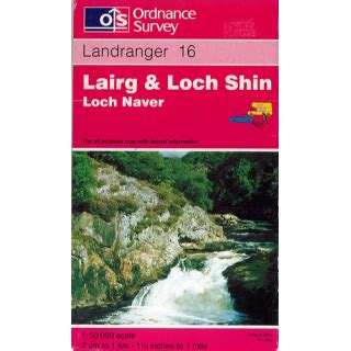 Lairg & Loch Shin - Loch Naver Landranger 16 Ordnance Survey ...