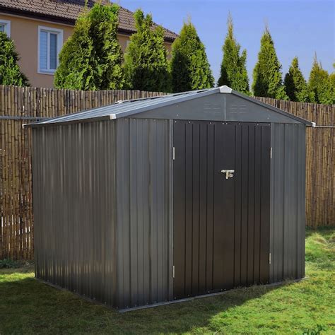 VEIKOUS 8-ft x 6-ft Shed Galvanized Steel Storage Shed in the Metal ...