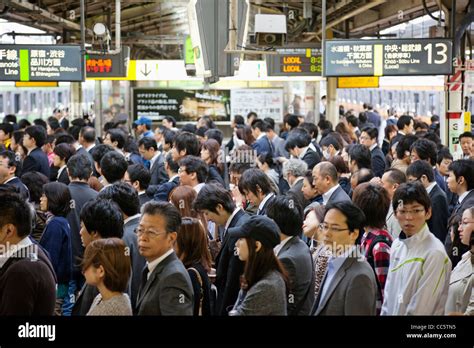 Japan, Tokyo, Shinjuku, Shinjuku Station, Rush Hour Commuters Stock ...