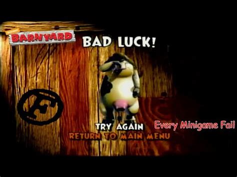 Barnyard Video Game - All Minigame Fail Compilation - YouTube