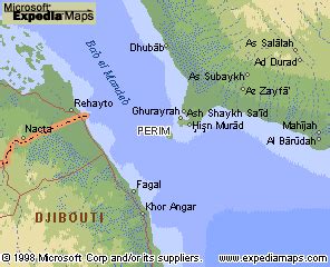 Map of Perim Island, Yemen