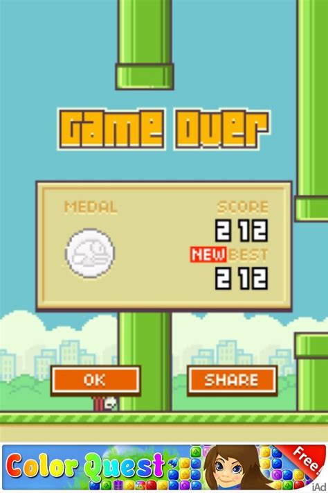 Flappy Bird High Score Screenshot 500