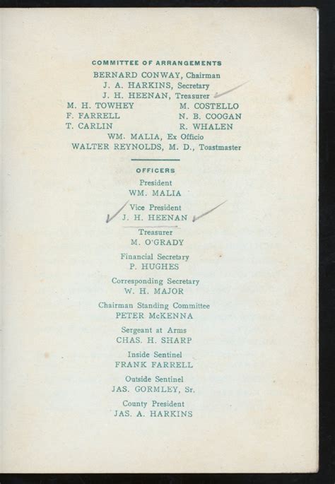 Ancient Order Of Hibernians Division #1: Menus: Whats on the menu?