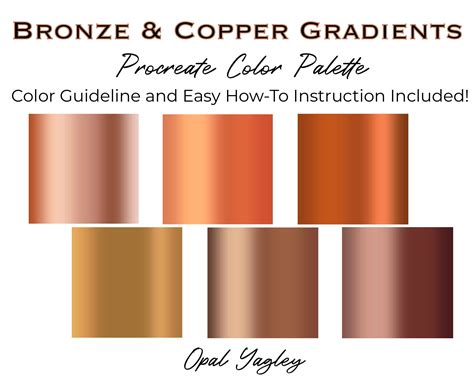 Bronze & Copper Procreate Color Palette / Procreate Metallic | Etsy