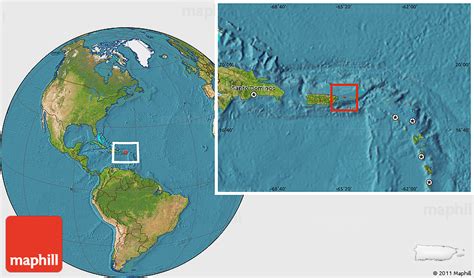 Satellite Location Map of Culebra