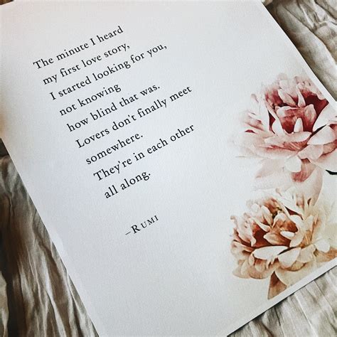 Rumi love poem The minute I heard my first love story | Etsy