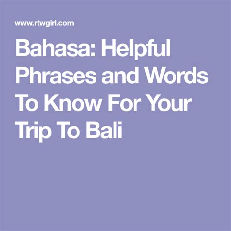 Balinese Phrases For Travellers | newyorkcaterryus