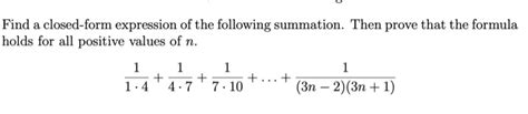 Solved Find a closed-form expression of the following | Chegg.com