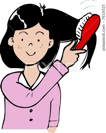 To comb my hair - Stock Illustration [7619325] - PIXTA