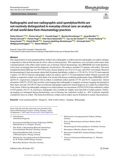 Radiographic and non-radiographic axial spondyloarthritis are not ...