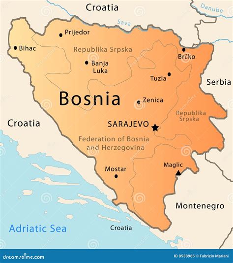 Bosnia Map. Cartoon Vector | CartoonDealer.com #187061695