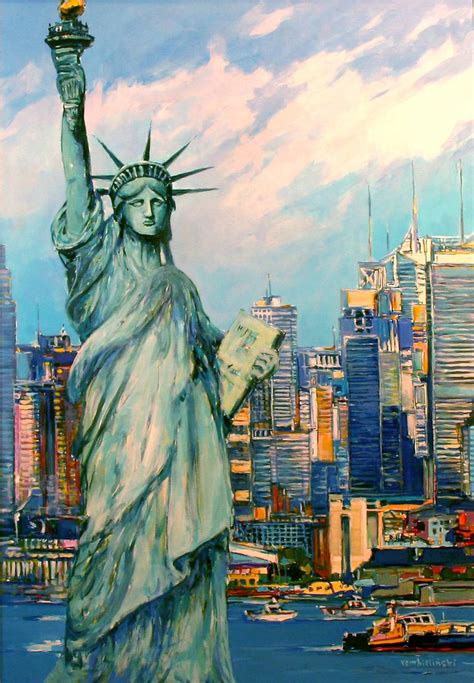 Art & Collectibles Statue of Liberty New York City Oil Painting ...