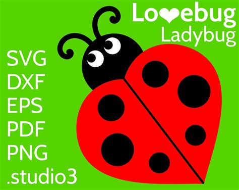 Ladybug SVG - Cute Lovebug with Heart - Cut File for Cricut ...