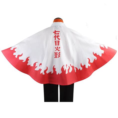 Anime Naruto Uzumaki Naruto 7th Hokage Cloak Cosplay Costume Seventh ...