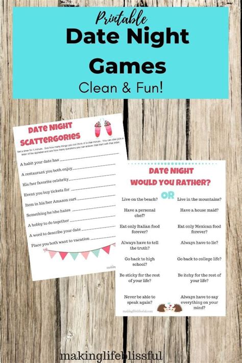 Date Night Games for Couples, Clean Couple Games, Home Date Night ...